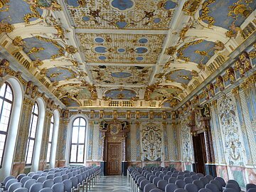 Blick in den prachtvollen Kaisersaal im ehemaligen Kloster Kaisheim.