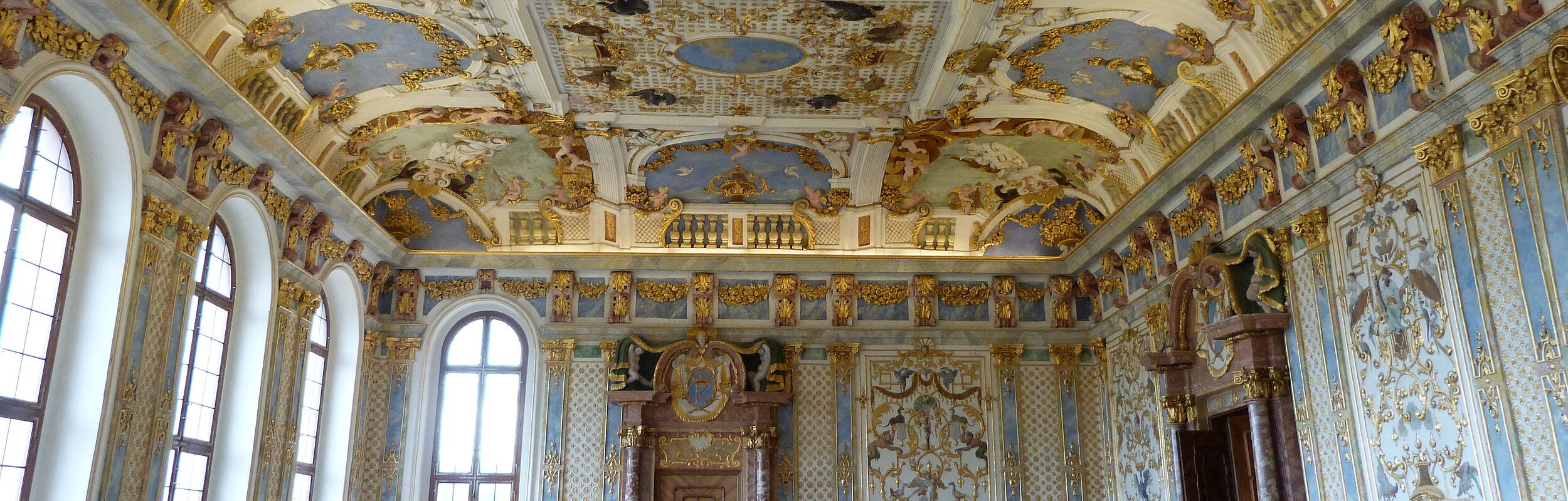 Blick in den prachtvollen Kaisersaal im ehemaligen Kloster Kaisheim.