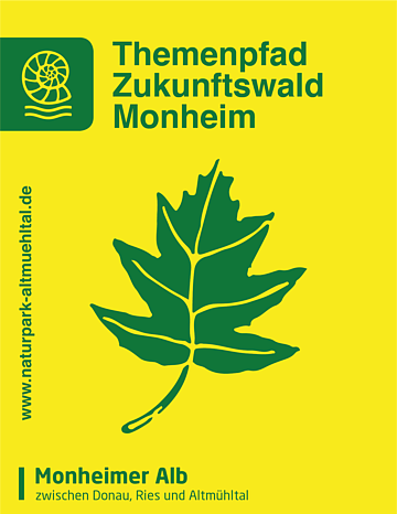 Schild Themenpfad Zukunftswald Monheim