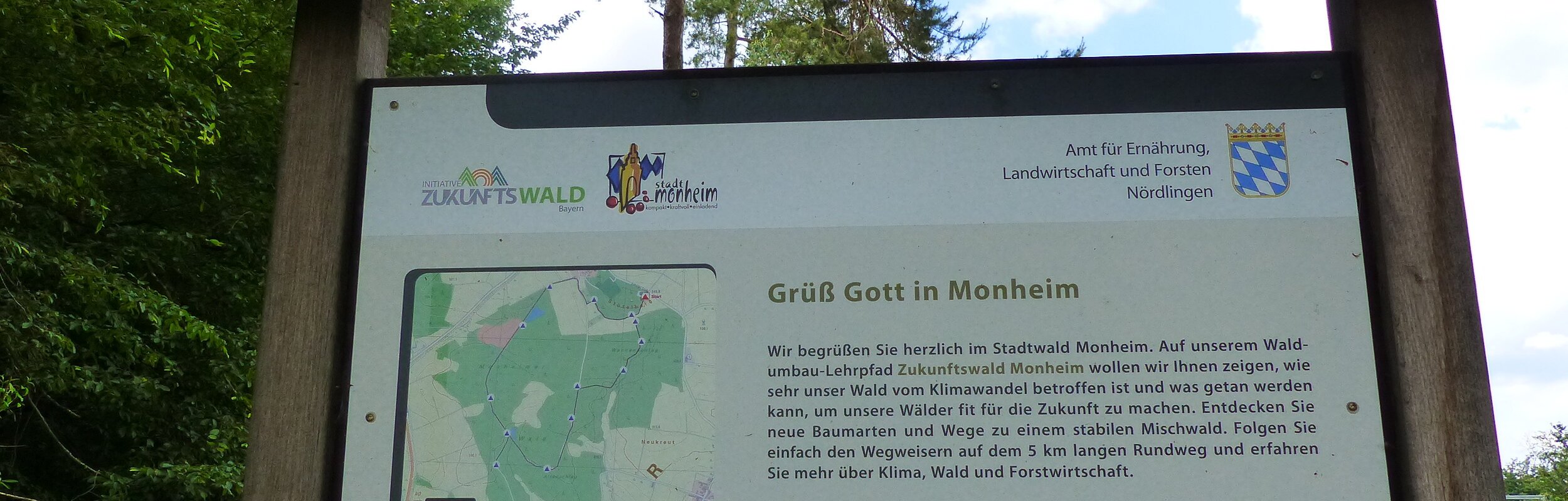 Themenpfad Zukunftswald Monheim - Grüß Gott in Monheim