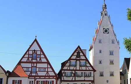 Oberer Torturm mit Moserhäusern - Blick aus der Innenstadt