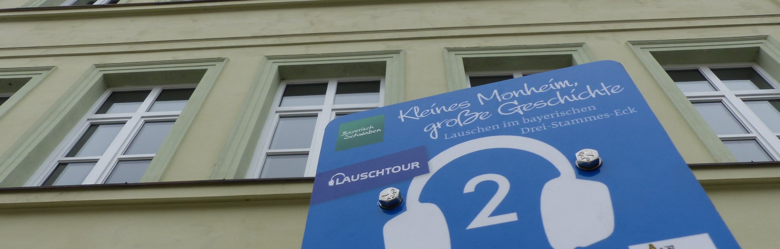 Lauschpunkt 2 der Lauschtour "Kleines Monheim, große Geschichte"