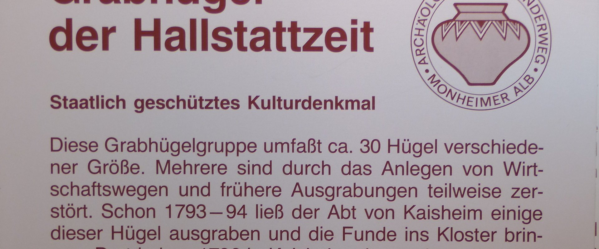 Grabhügel der Hallstattzeit - Infotafel