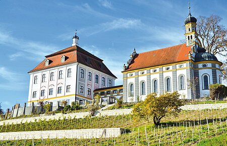 Schloss Leitheim - mit Weinberg im Süden